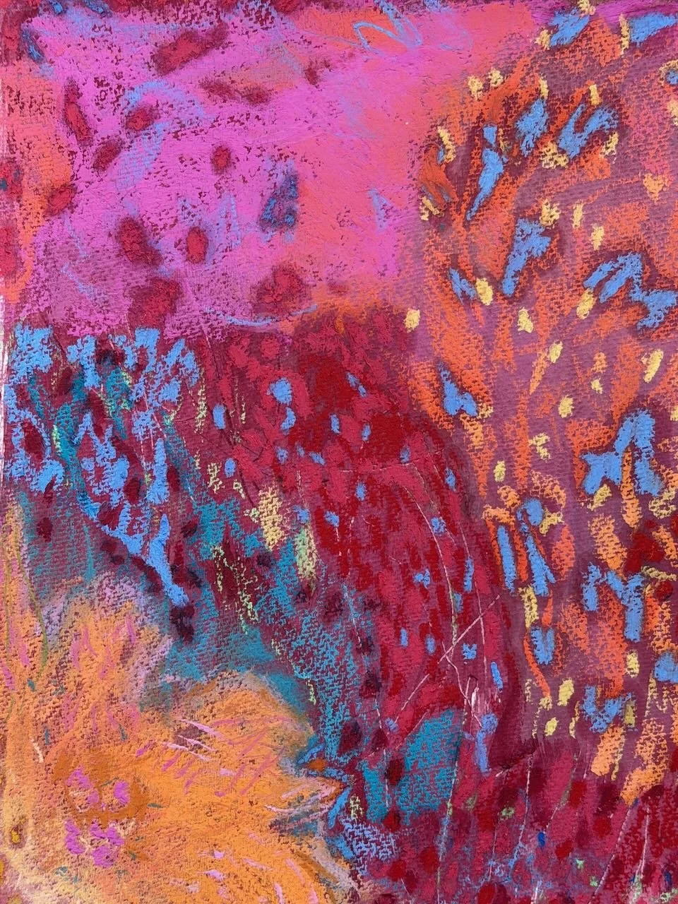 "Mad With Pink" Gouache, Oil & Soft Pastel on Watercolor Paper, 9in × 12in, 2026