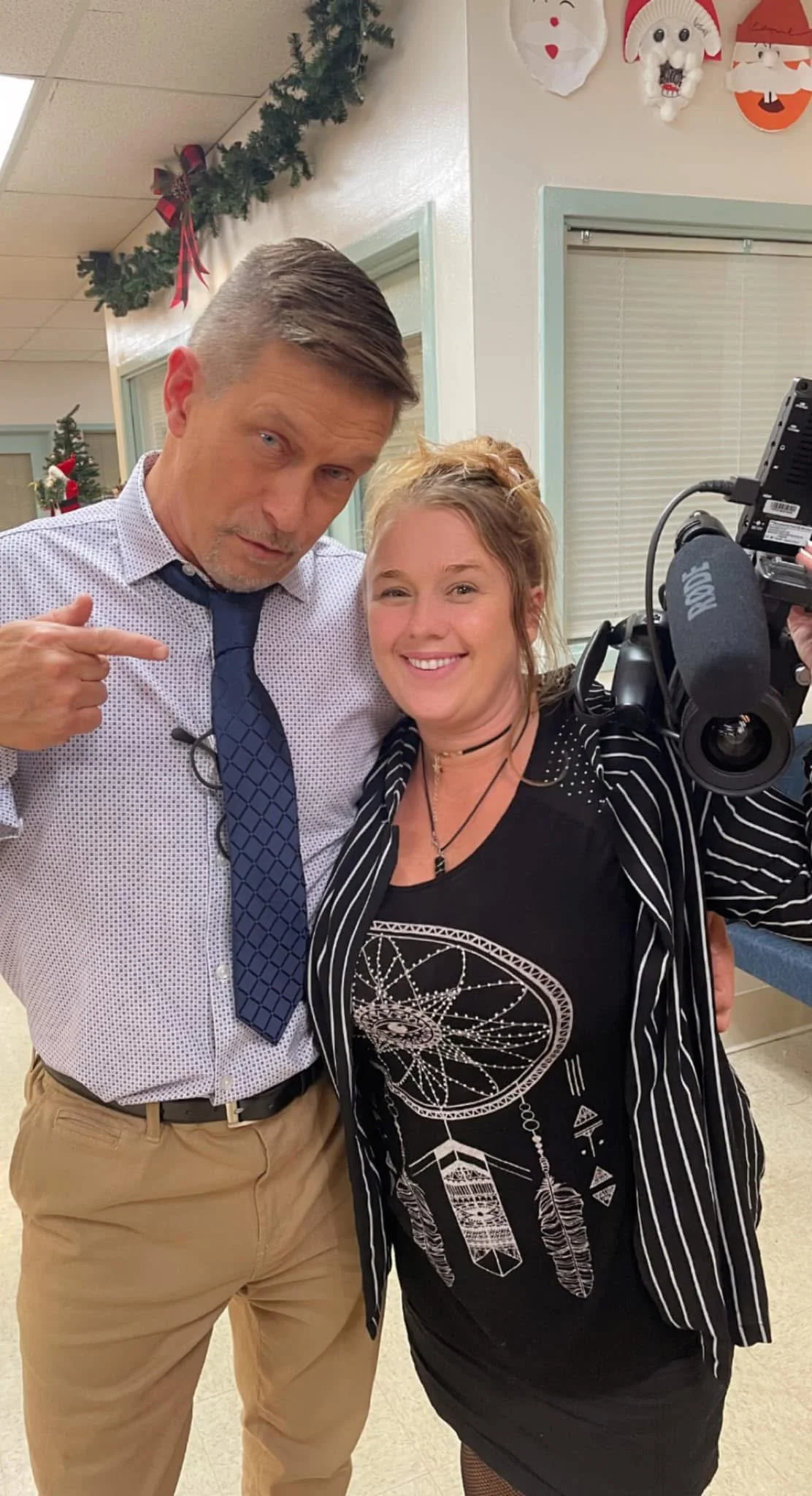 Stephen Baldwin & Krista O'Connor on the set of A Walking Miracle. 