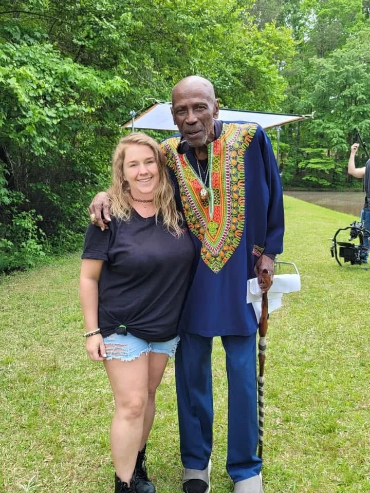 Academy Award Winner, Louis Gossett Jr. & director, Krista O'Connor on the set of Soul to Keep. 