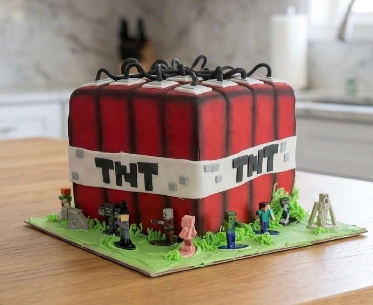 minecraft tnt cake