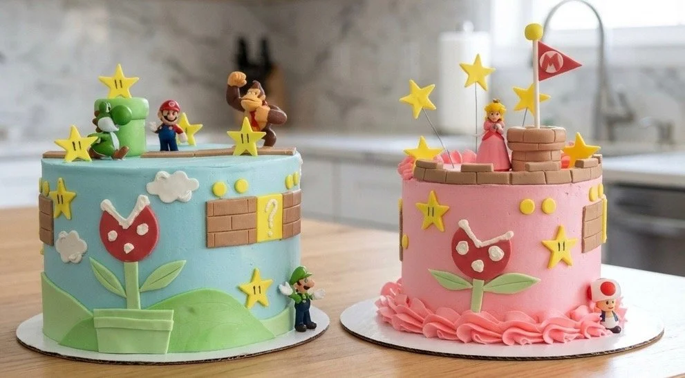 mario and peach cake