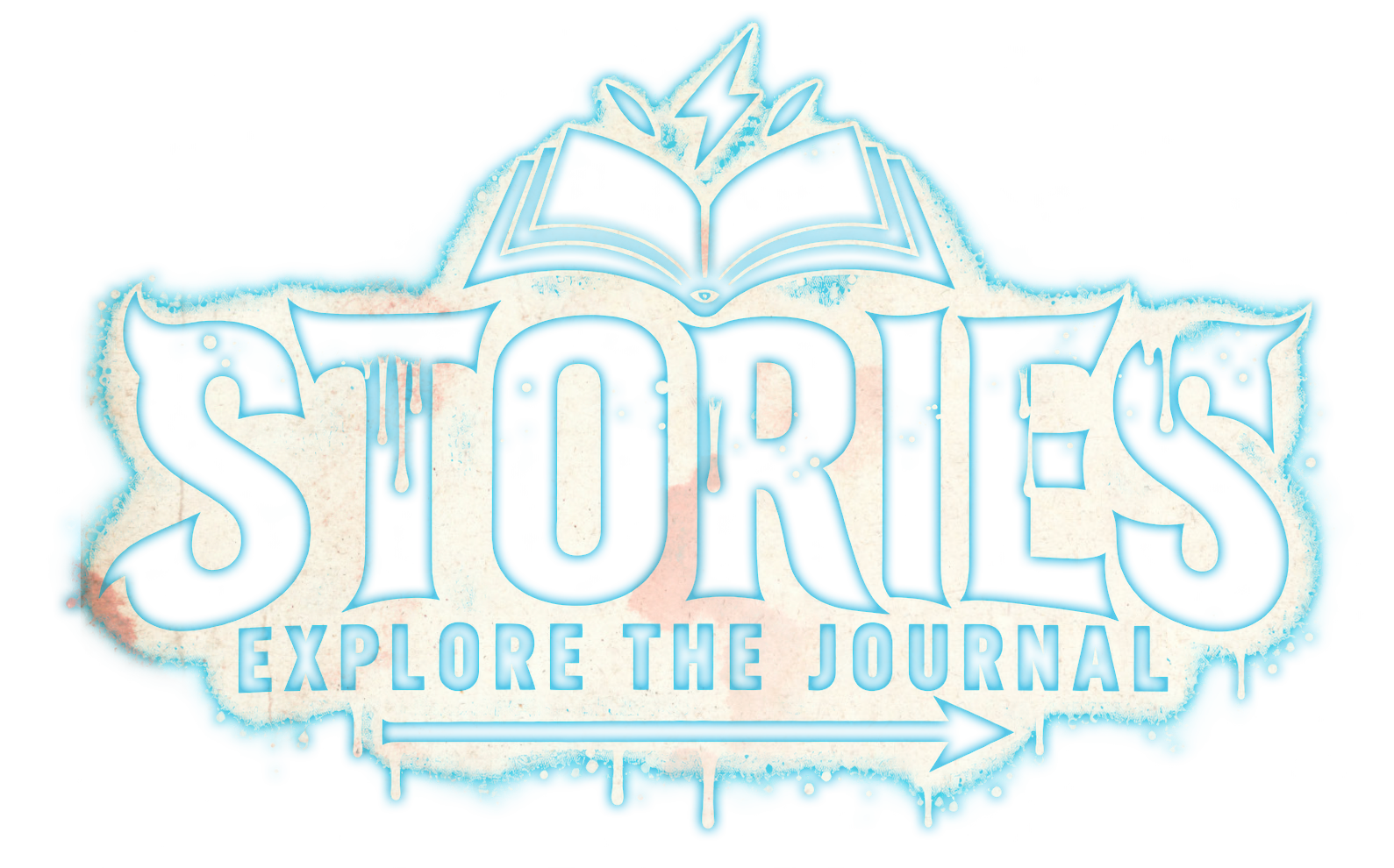 Illustrated logo featuring the words 'Stories' and 'Explore the Journal' with a book and lightning bolt symbols, and an arrow pointing right.