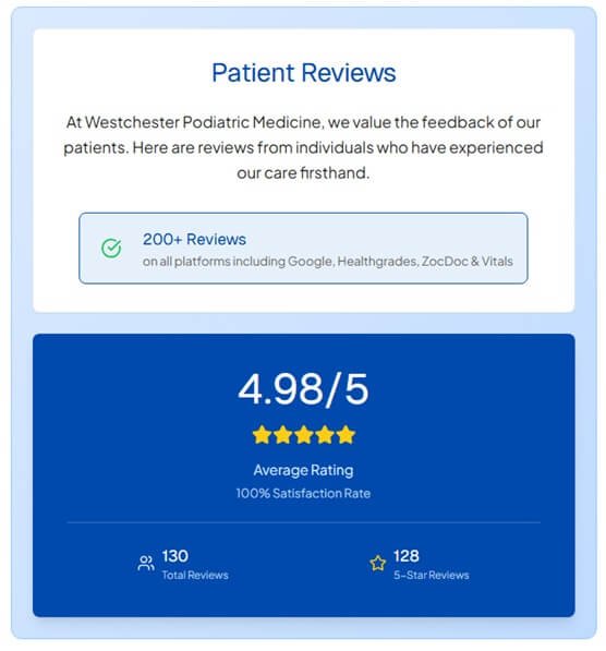 patient reviews for Westchester Podiatric Medicine