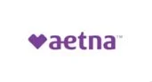 Aetna logo with purple heart icon and company name in purple text.