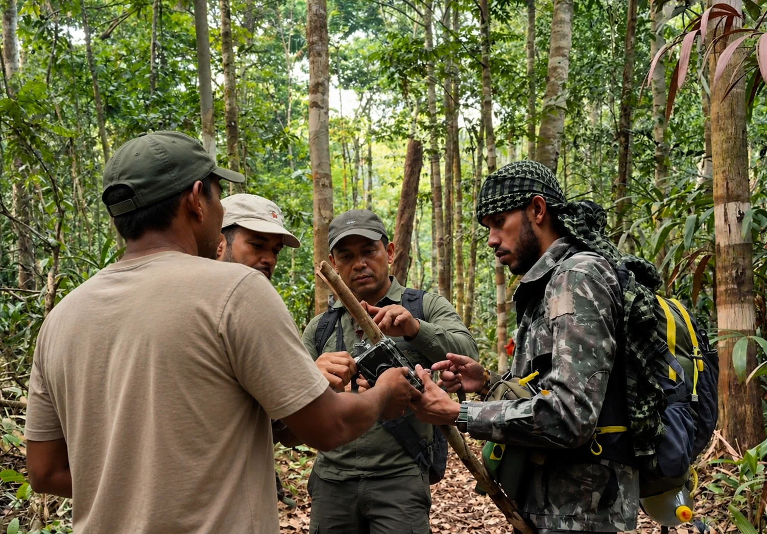 Conservation patrol team protecting the IEUNI reserve from illegal logging and poaching