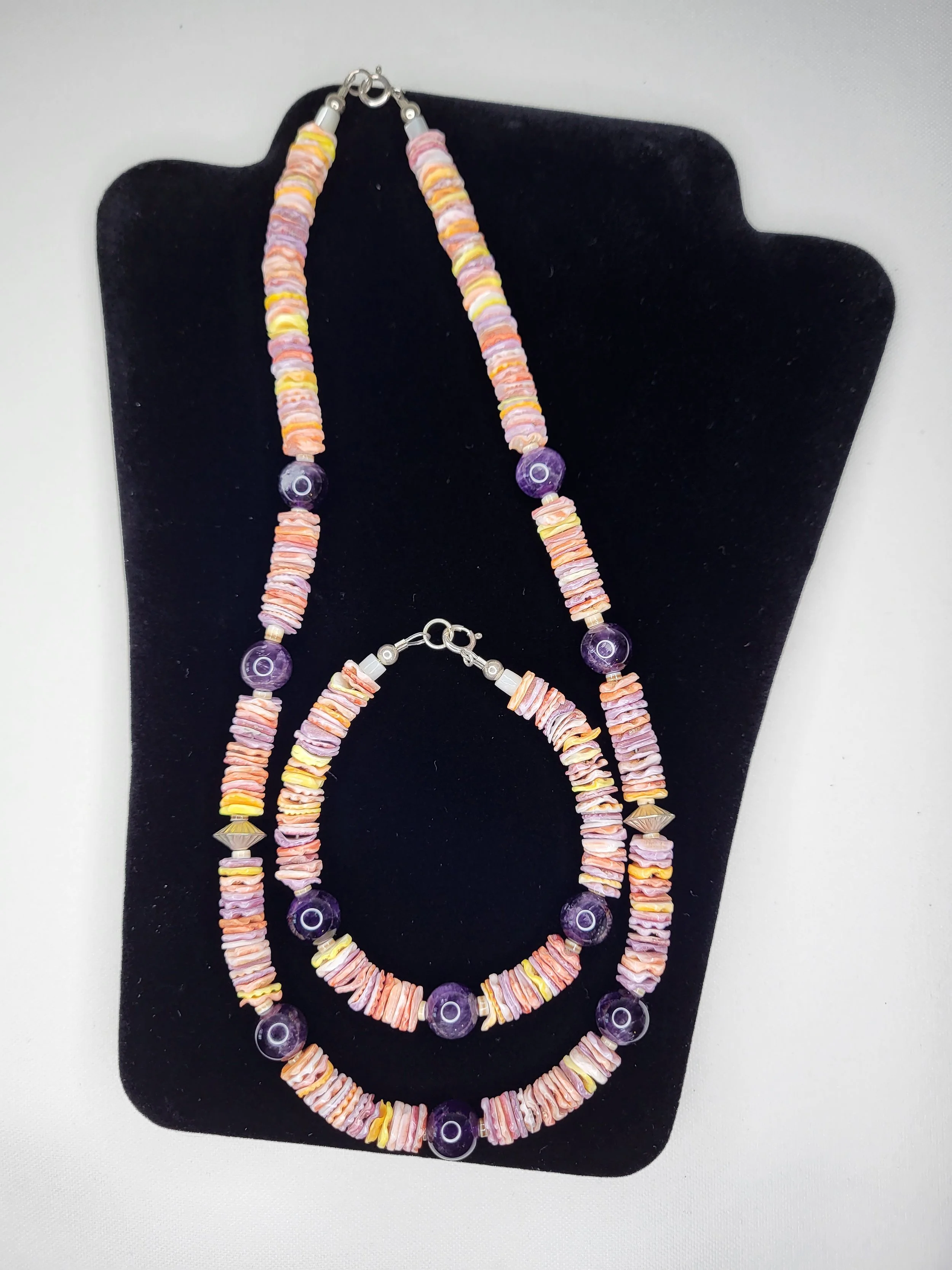 Pectin Shell & Amethyst Elegance Jewelry Set
