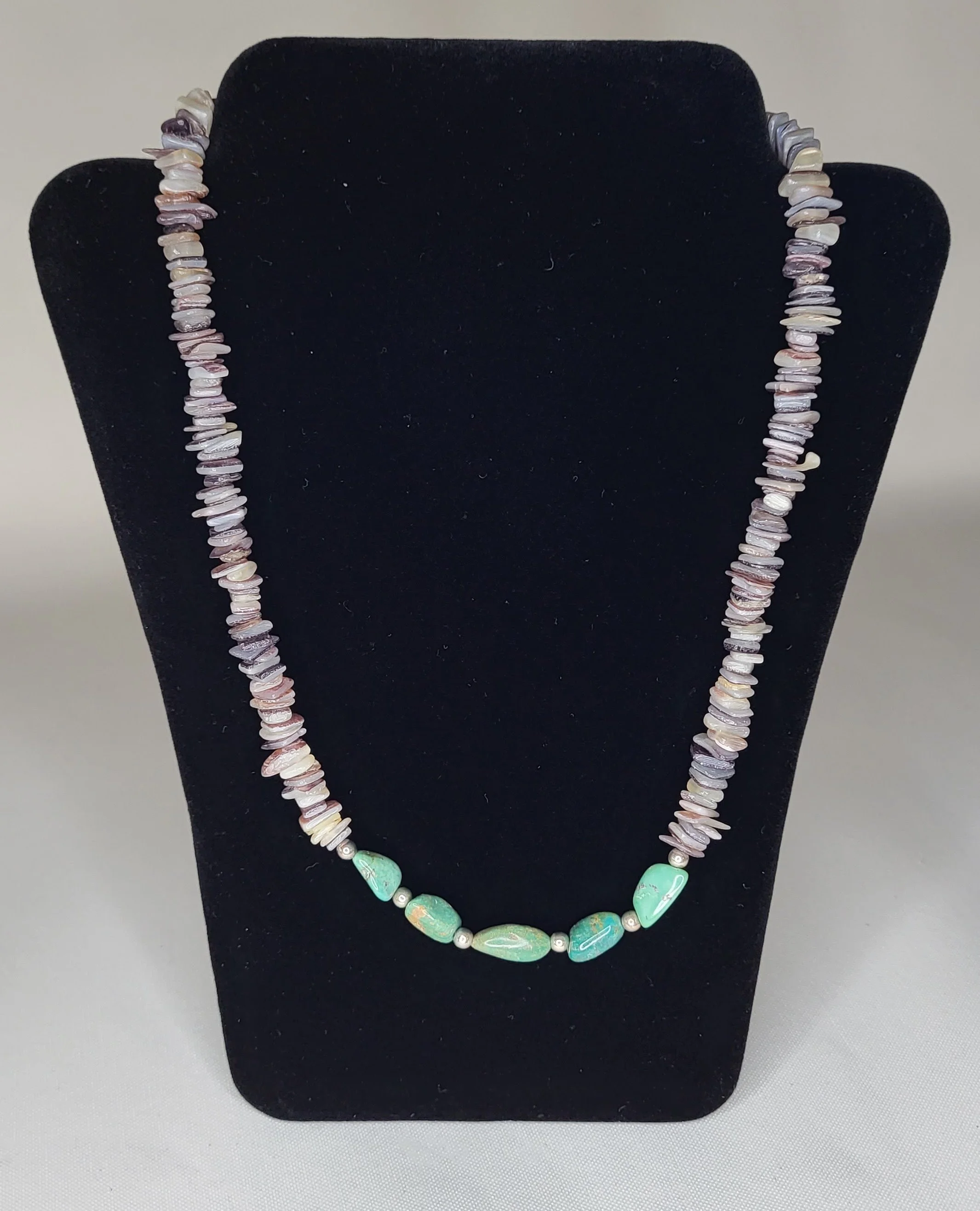 Turquoise & Sterling Silver Heishe Necklace