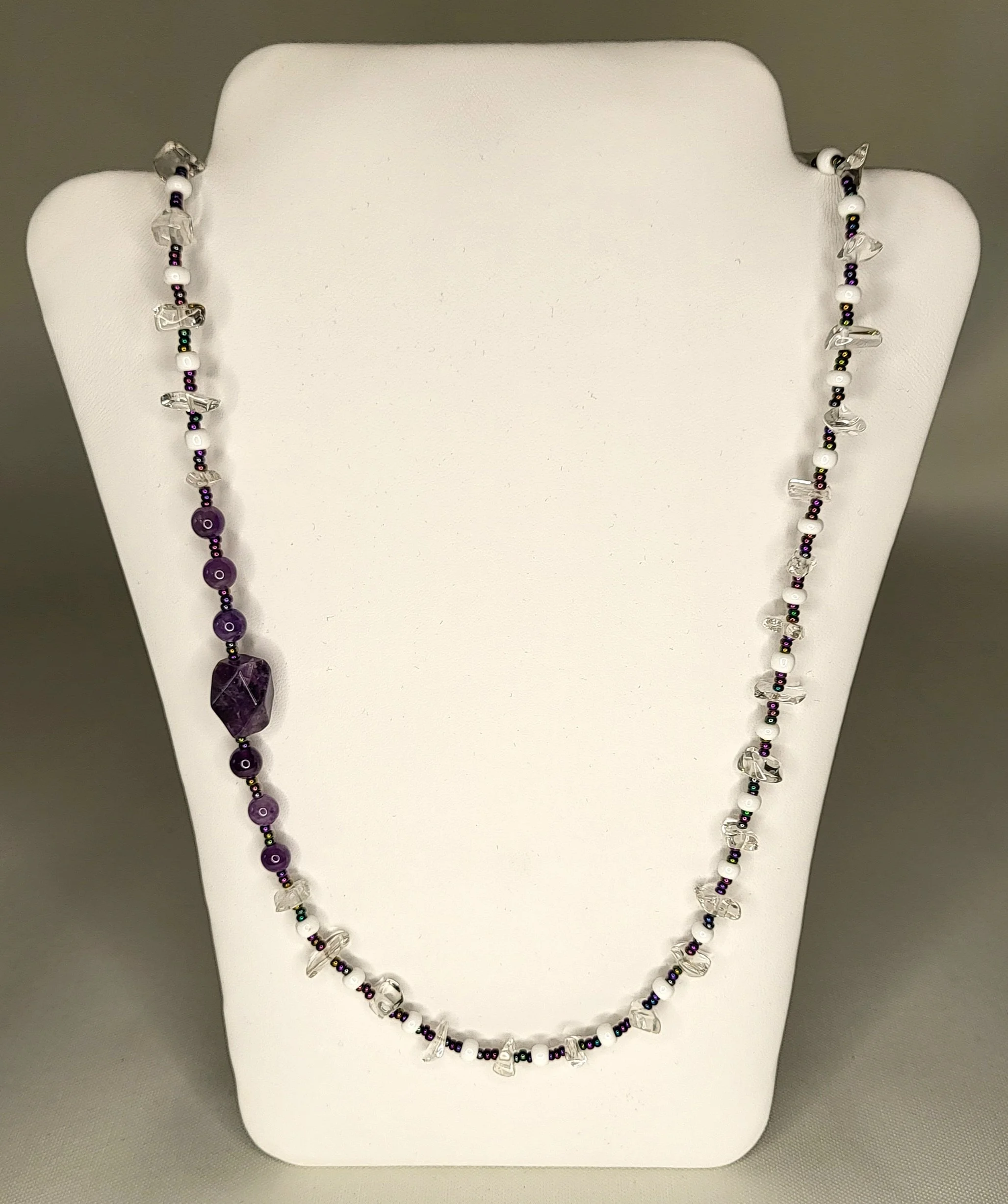 Radiant Quartz and Amethyst Elegance Necklace