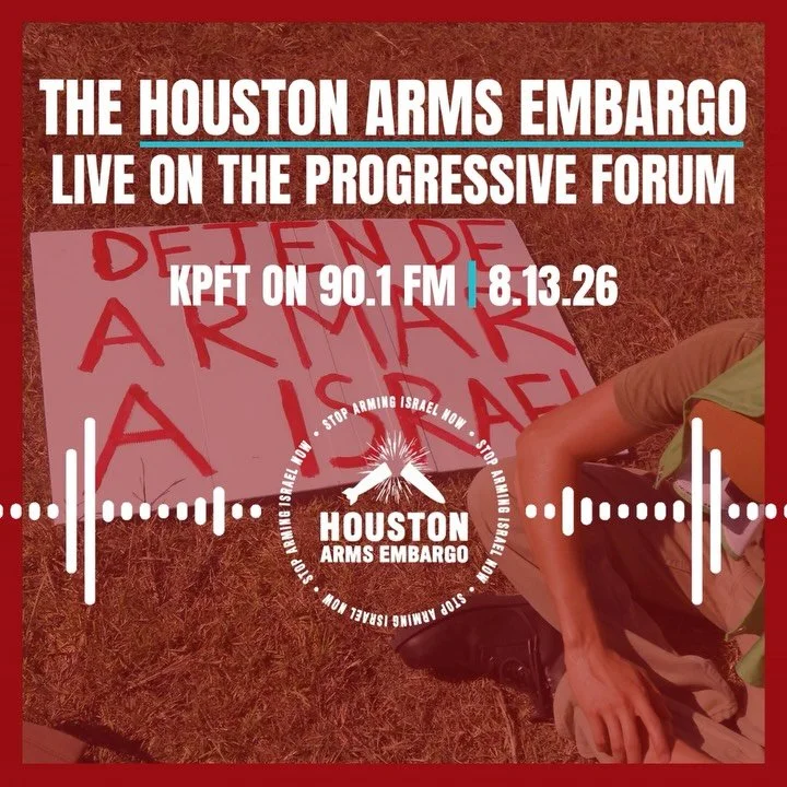 &ldquo;Every bomb, every death ... most likely got its start in an American city and especially in American port cities like Houston.&rdquo;

Hear directly from a Houston Arms Embargo organizer about the Port of Houston&rsquo;s role in transporting w