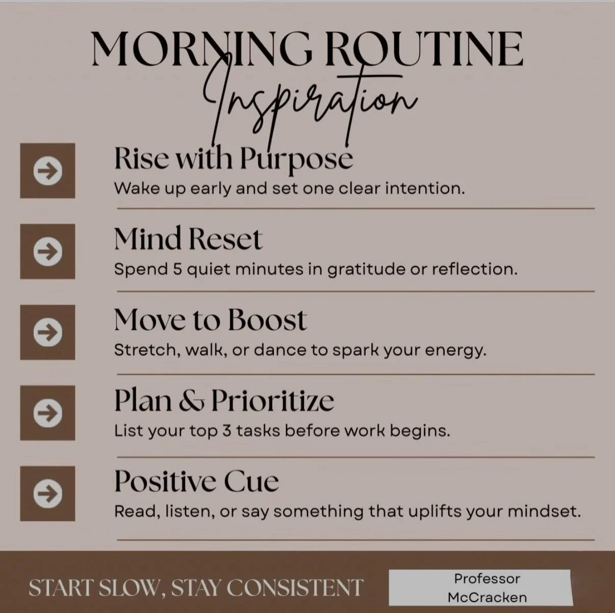Morning routines aren&rsquo;t about becoming a different person.

They&rsquo;re about becoming more intentional with the person you already are.

Too many people wake up and immediately let the world decide how their day will go. Emails. Social media