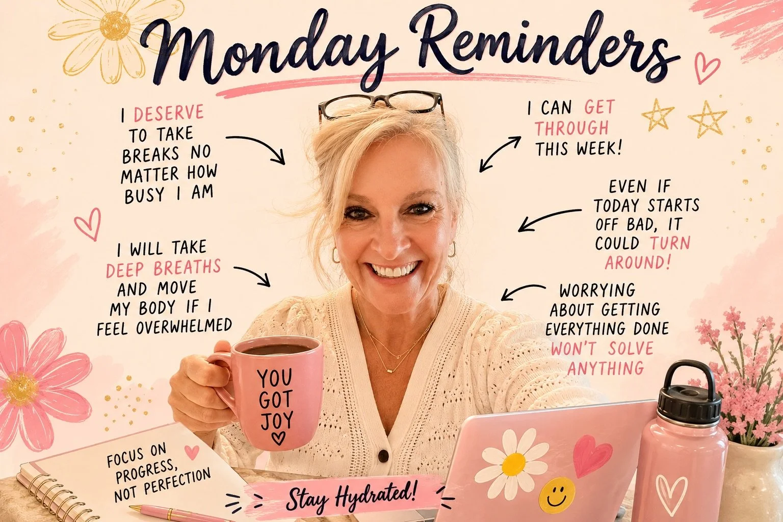 Monday has a reputation.

People dread it.
Complain about it.
Brace themselves for it.

But what if Monday wasn&rsquo;t the enemy?

What if it was simply another chance to begin again?

This week, I&rsquo;m reminding myself to:
💛 Take breaks.
💛 Dri