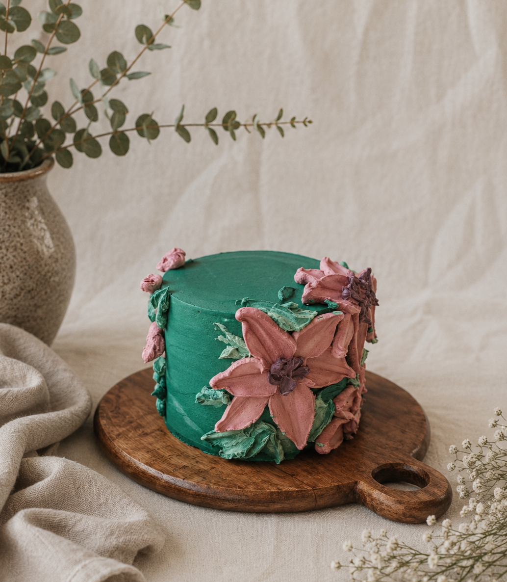 Palette-knife buttercream flowers