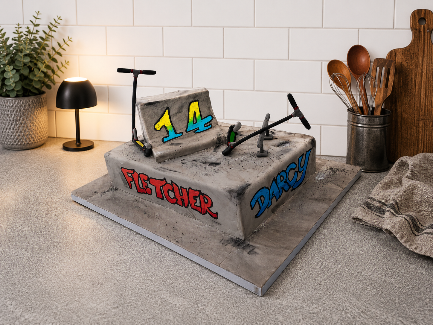 Handmade skate ramp and scooters