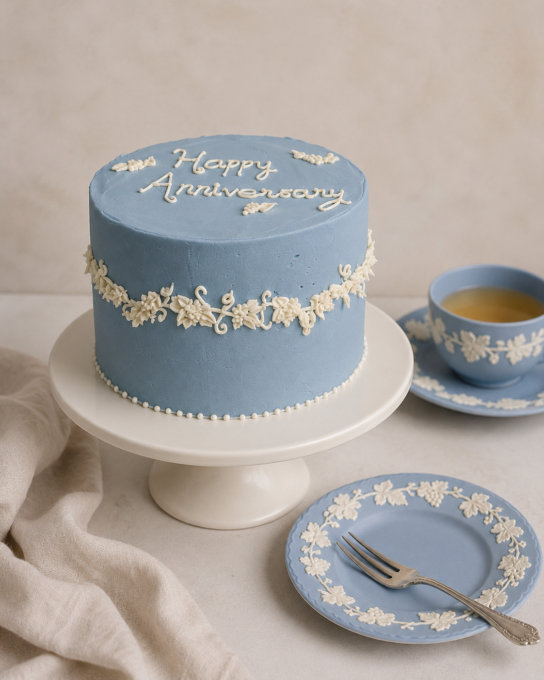 Piped Wedgwood Jasperware inspired design