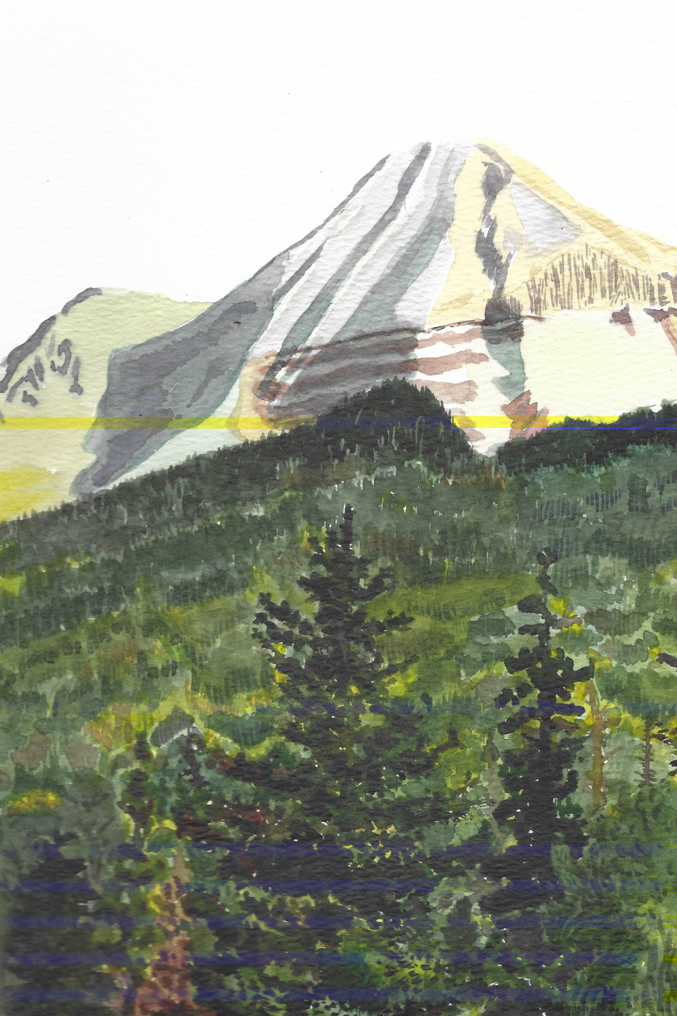 My favorite peak to my favorite hike - Engineer Mountain. I tried four times to paint this mountain, and this version was the only one that I felt captured it well enough. 