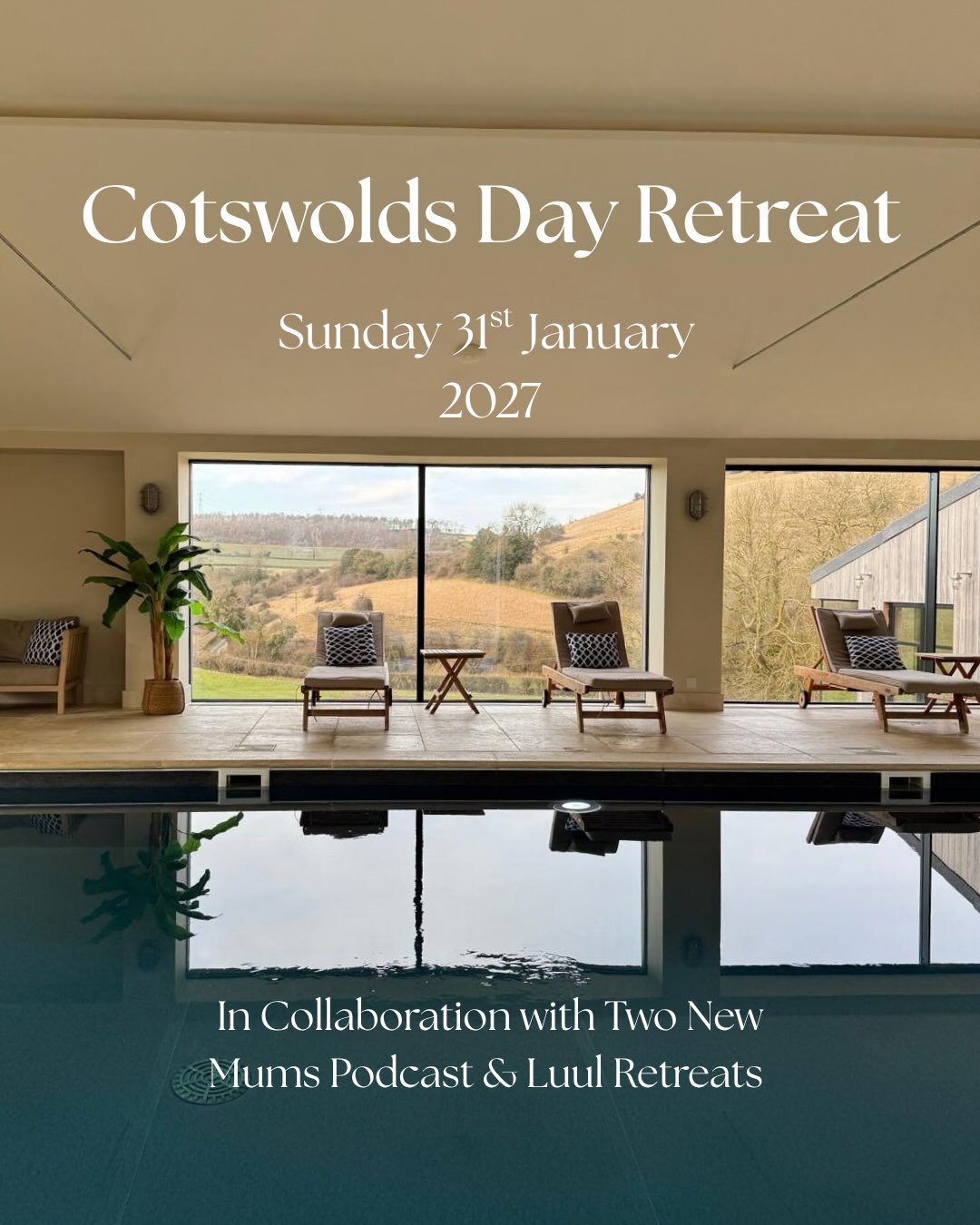 Cotswolds Day Retreat 🍃

Sunday 31st January 2027 

After the huge success of our previous @twonewmumspodcast day retreat, we have another date for 2027 

In January, after that post Christmas comedown, when the new year enthusiasm has worn off, the