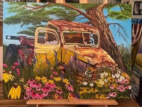 Rest in peace.  Prints available apon request.  Original available.  #art #truck #artist #original #flower #tree #viral #fypage #love #awesome #katseye #mia #utah #utahartist #utahartists