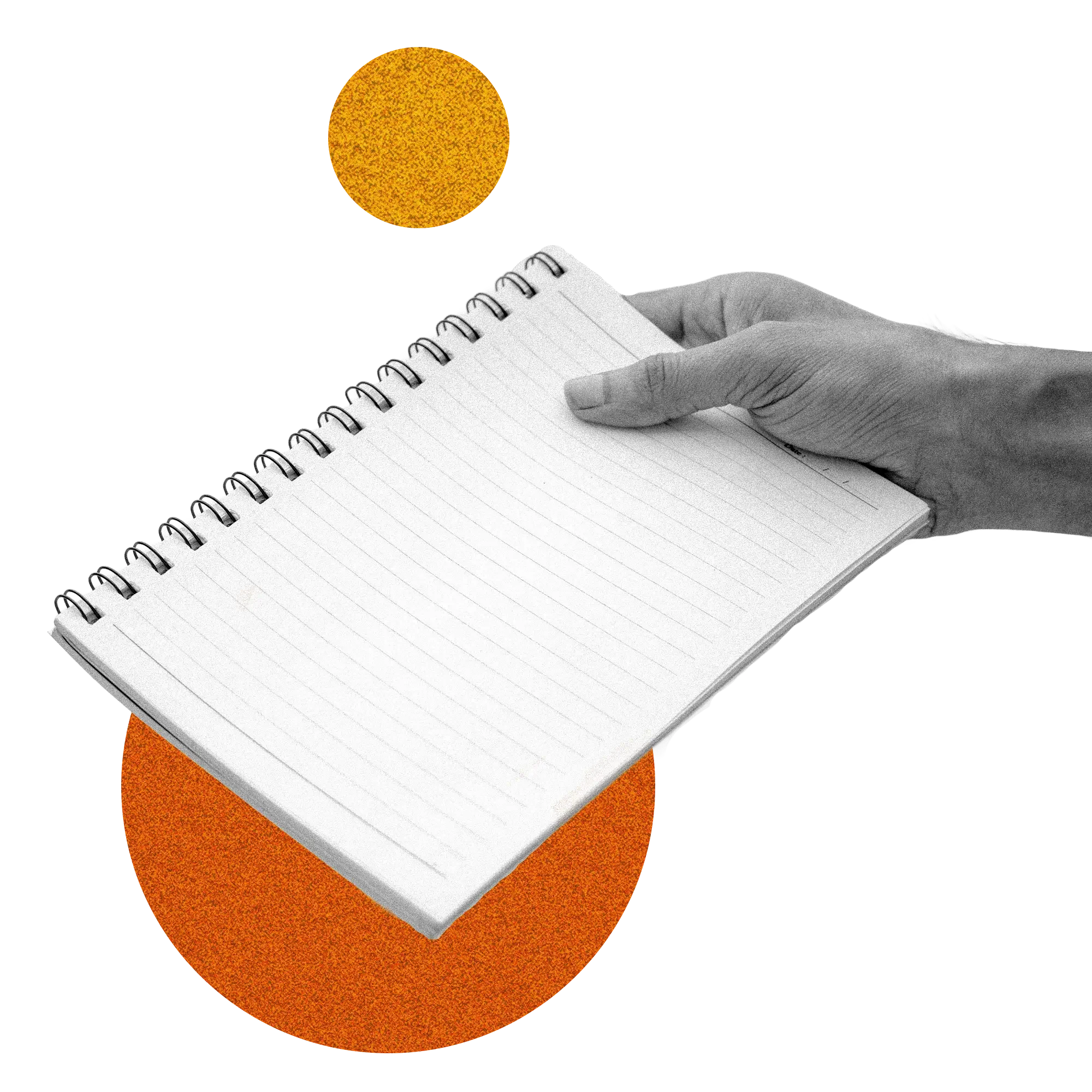 hand holding notebook