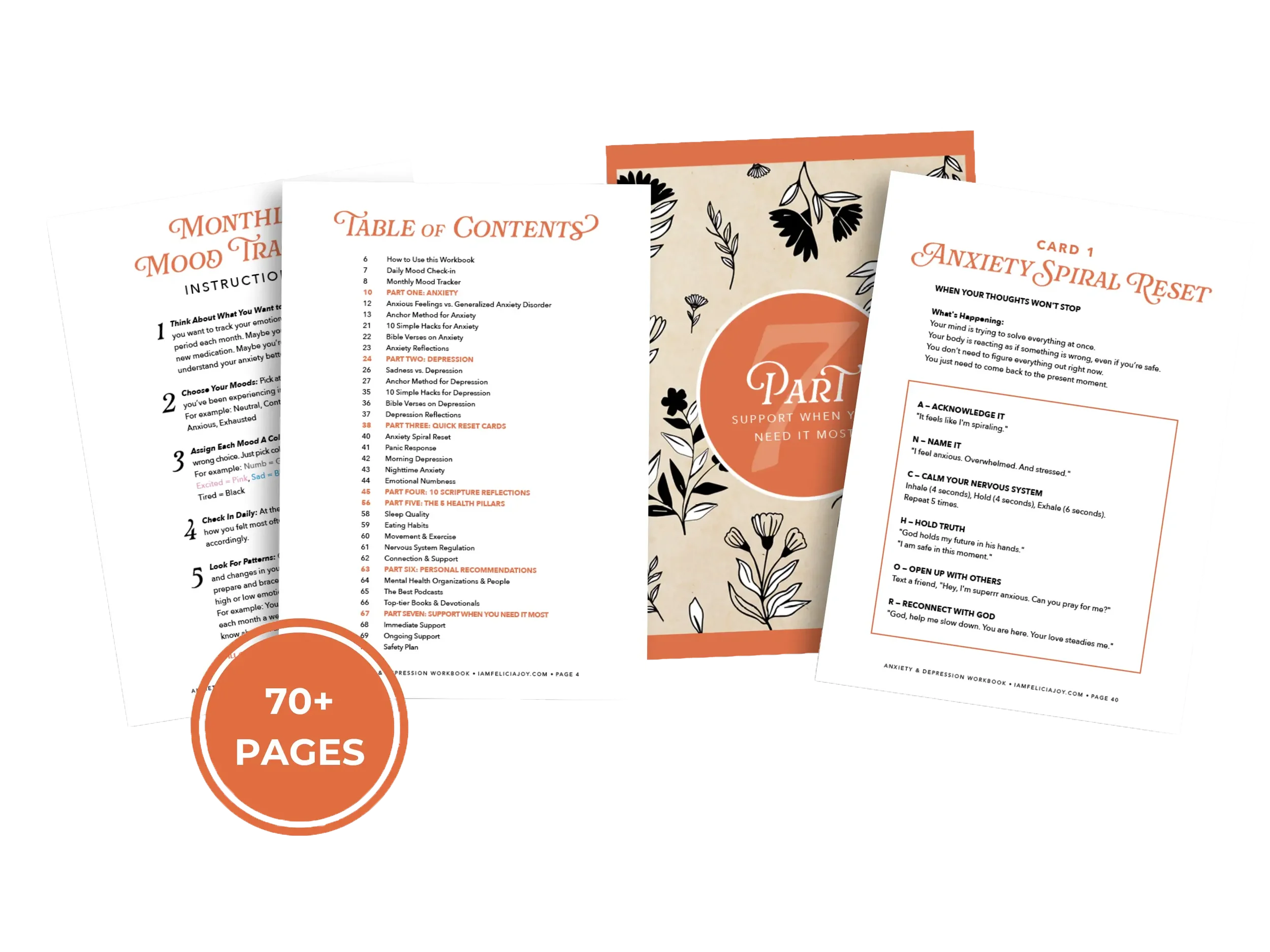 Anxiety & Depression Workbook internal pages