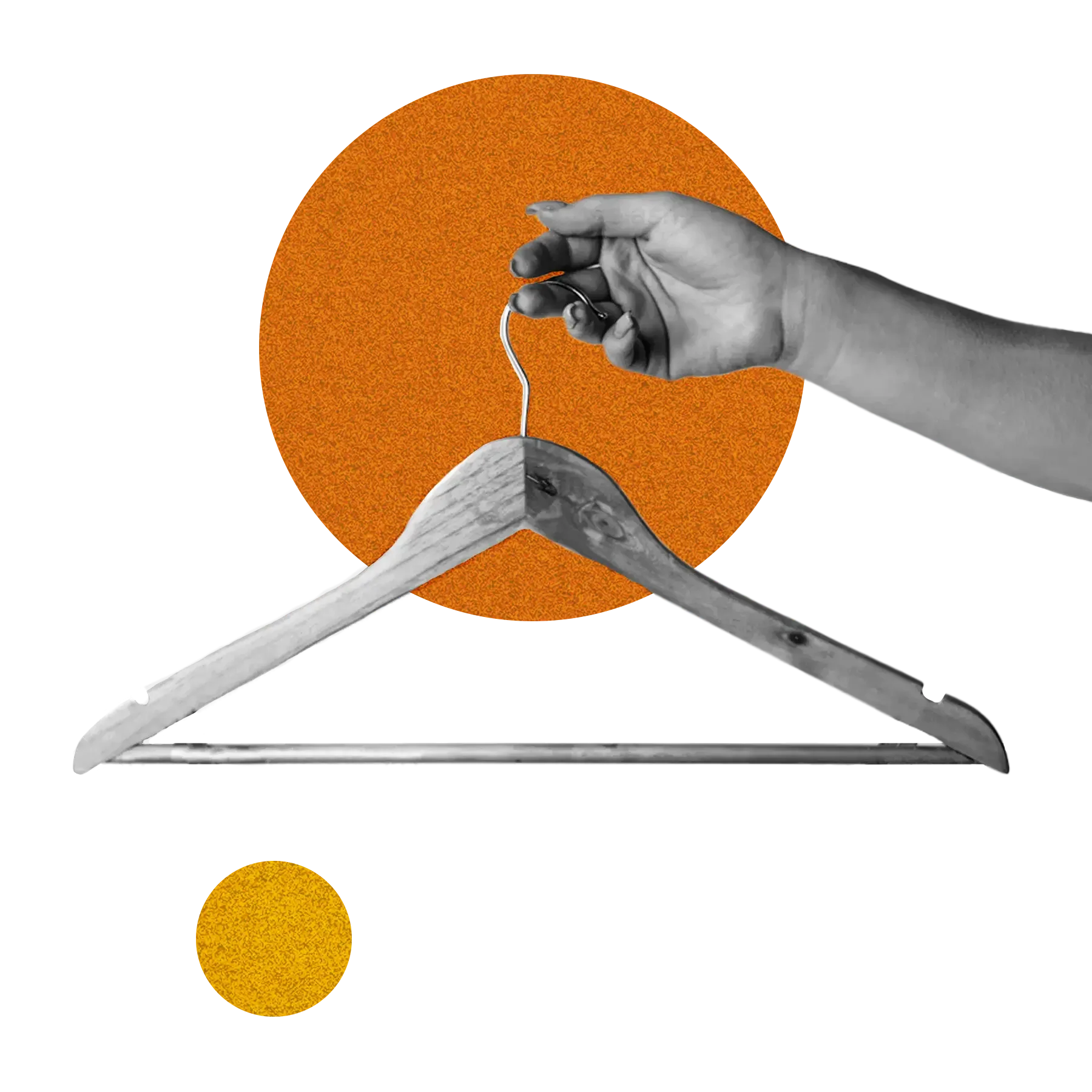hand holding clothes hanger