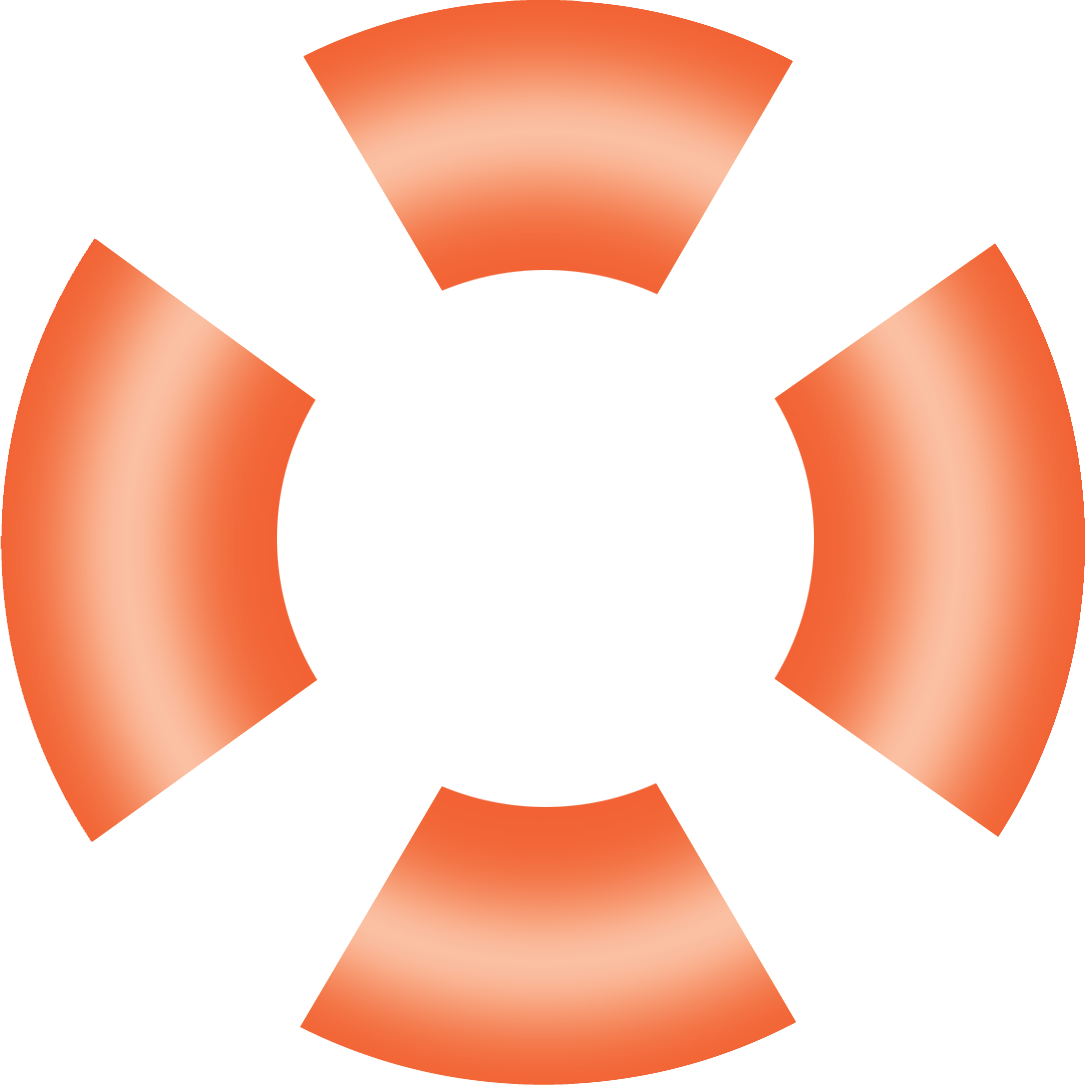 Orange and white lifebuoy icon - Flowtation brand element