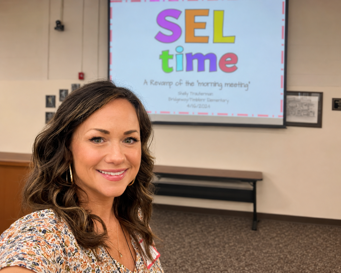 Shel presenting an SEL Time framework designed to build classroom community and strengthen students' social-emotional skills.