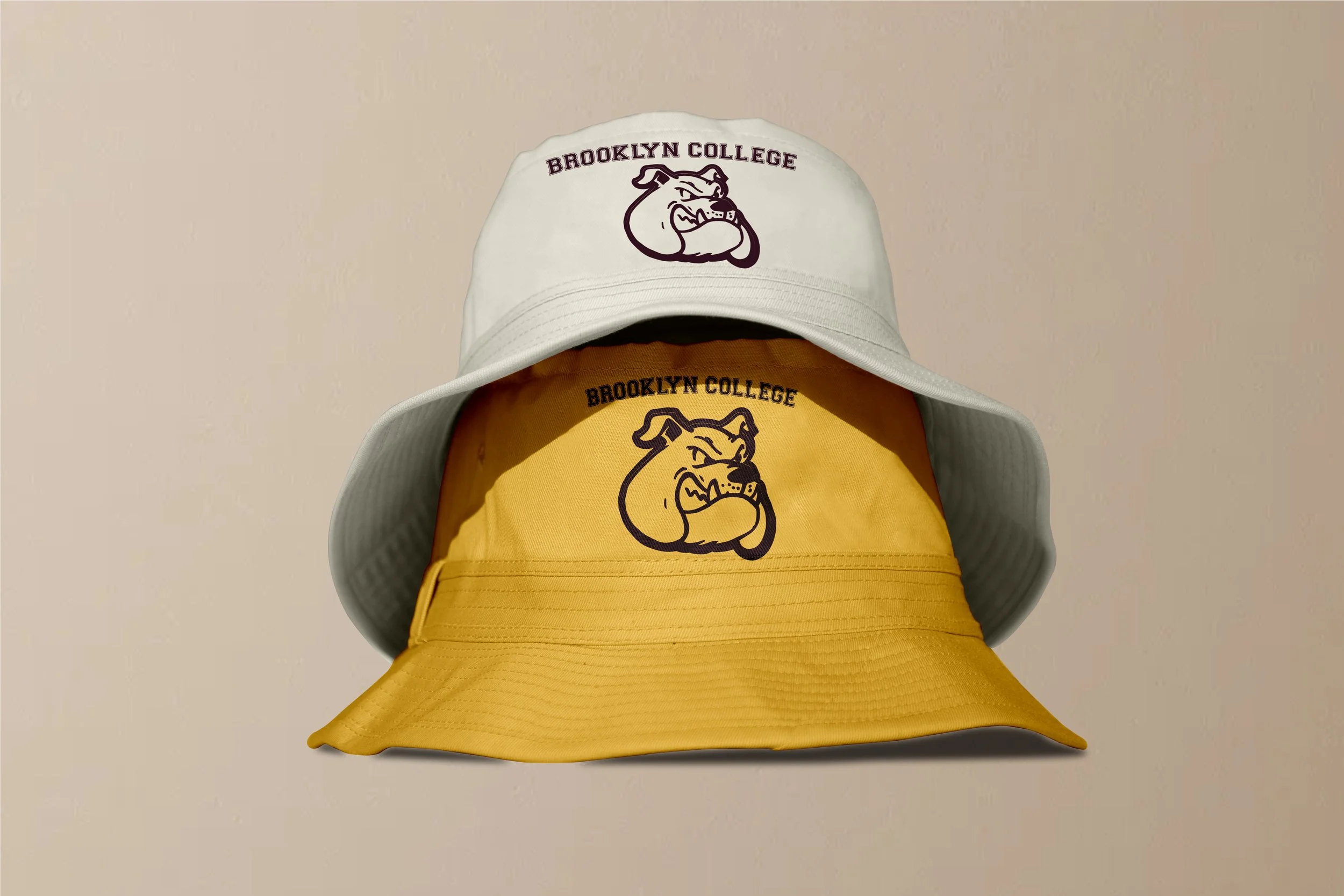Brooklyn College Bucket Hats (yellow & cream)