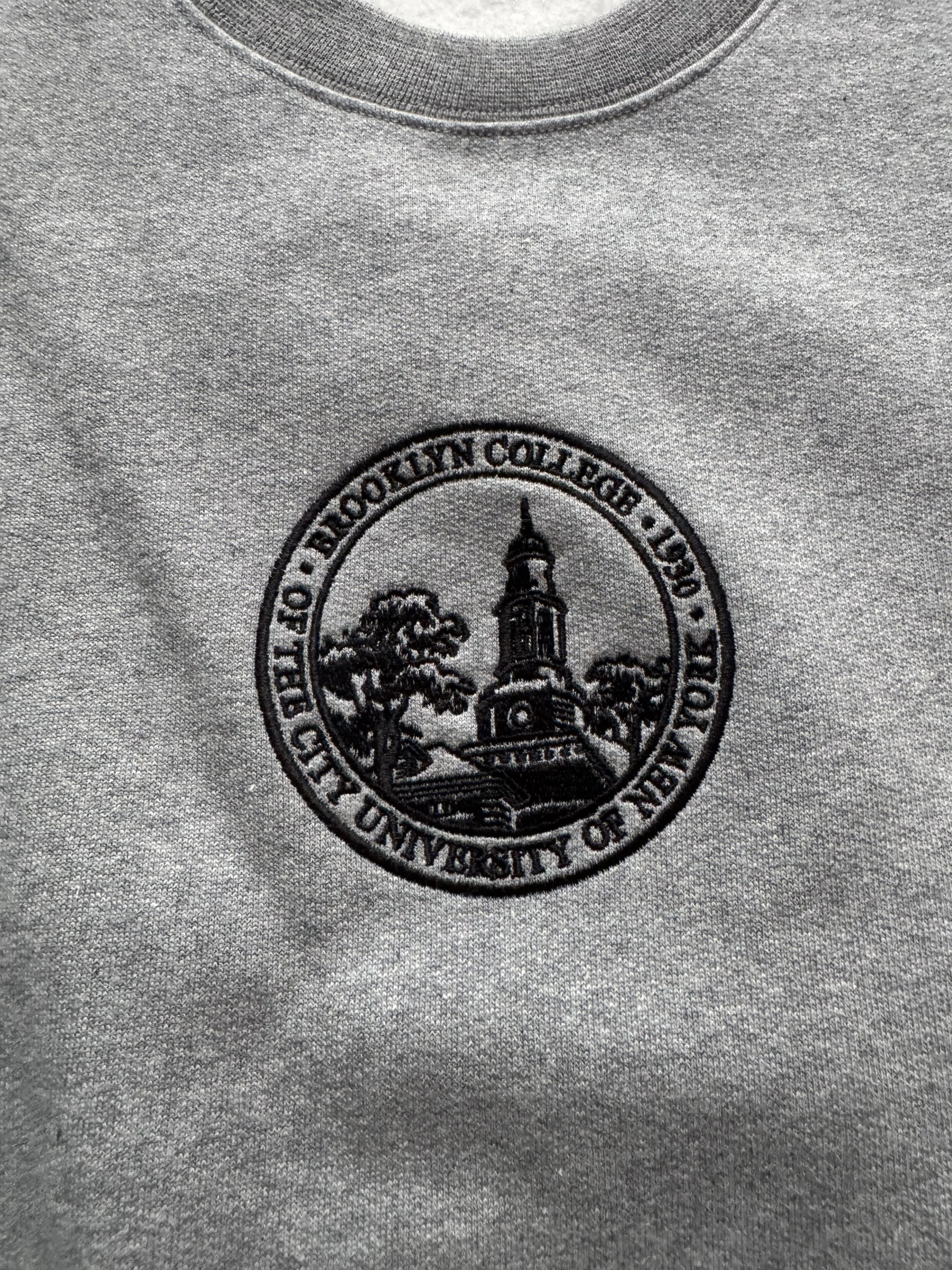 Brooklyn College Heritage Sweater Heather Grey (chest logo)