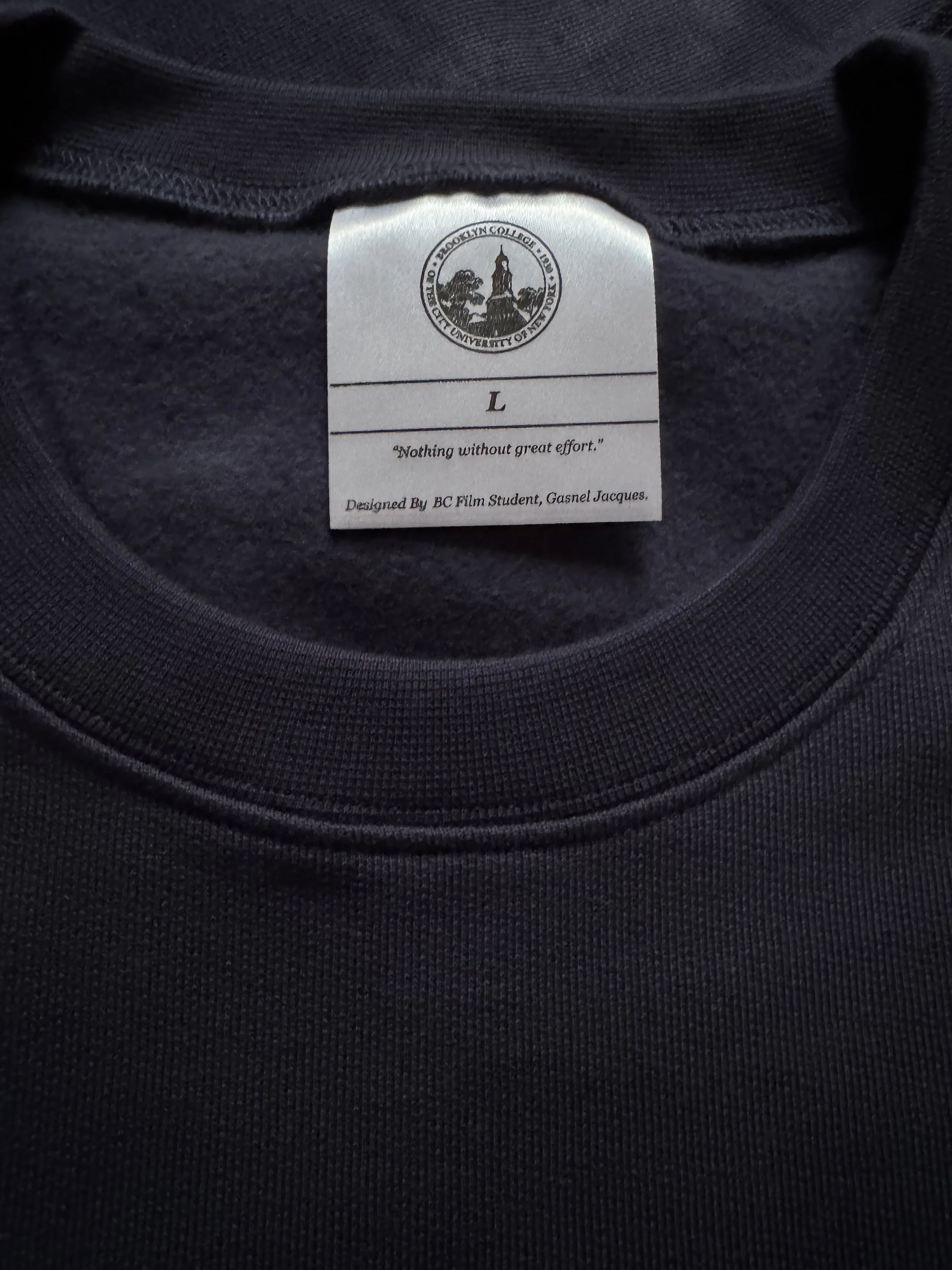 Brooklyn College Heritage Sweater Navy Blue (tag)