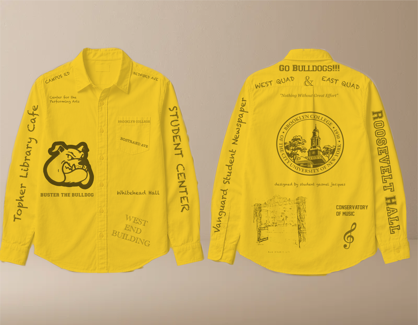 
Brooklyn College Journal Shirt (gold)