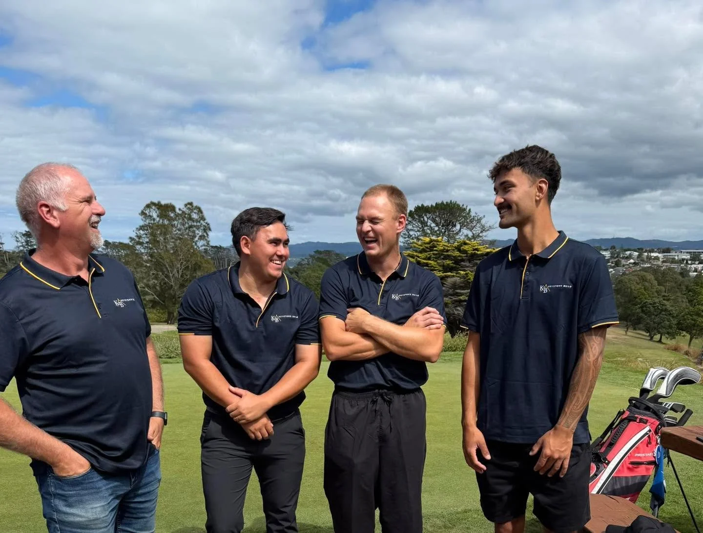 Whatever was said seems to have amused Thomas. 

The guys look great in the new build team casual polos which we hope will help them in the fundraiser golf tournament for Marist College.

Special thanks to Harry and the team at Creative Embroidery fo