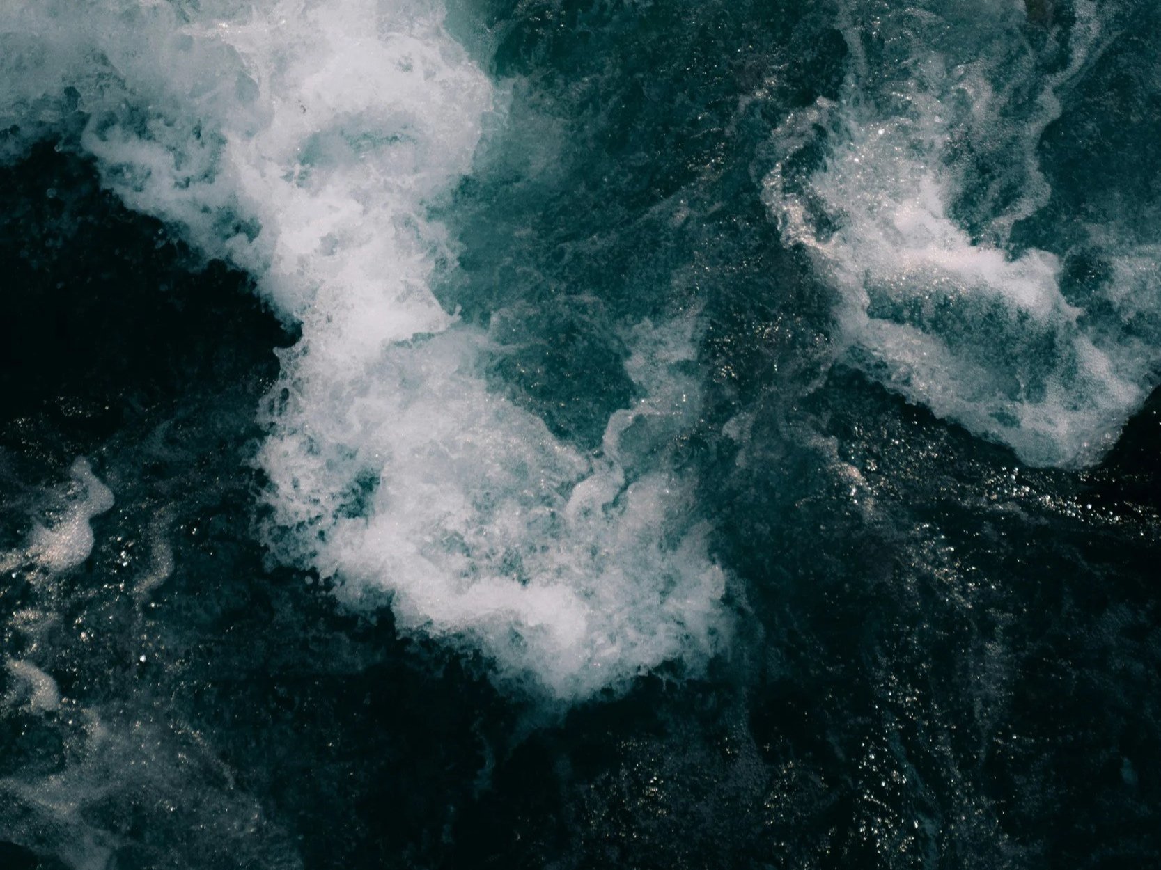 Close up of churning ocean waves