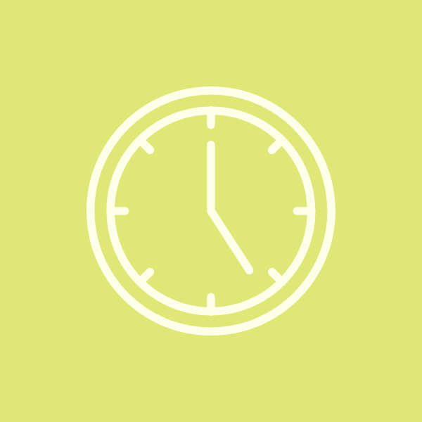 Minimalist clock showing 4:00 on a light green background.
