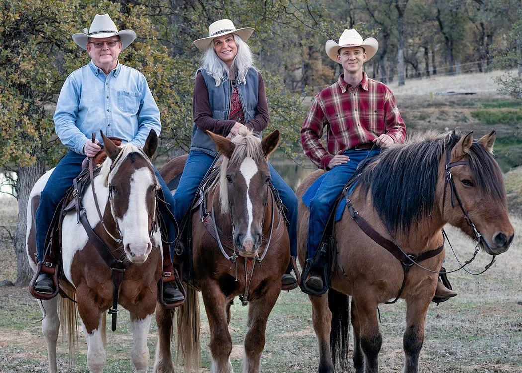 William Parsons, family members, and ranch horses representing the ranch and land heritage behind Parsons Realty.