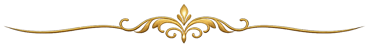 Golden ornate decorative element with floral and swirl patterns.