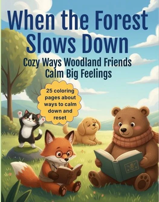 Helps children build emotional awareness and self-regulation skills through calming woodland stories and cozy coloring pages. Each page also includes an affirmation to help kids understand they have the power to calm themselves.
