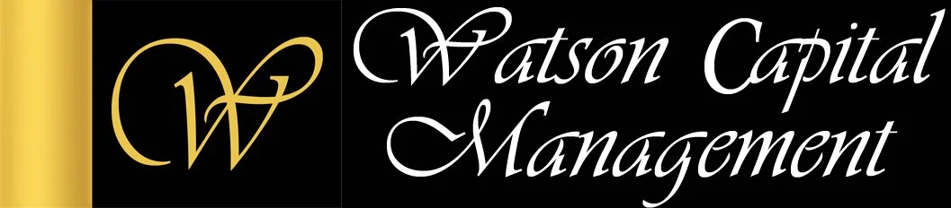 Logo for Watson Capital Management, Inc. with gold and black color scheme and stylized initials 'W' and 'C'.