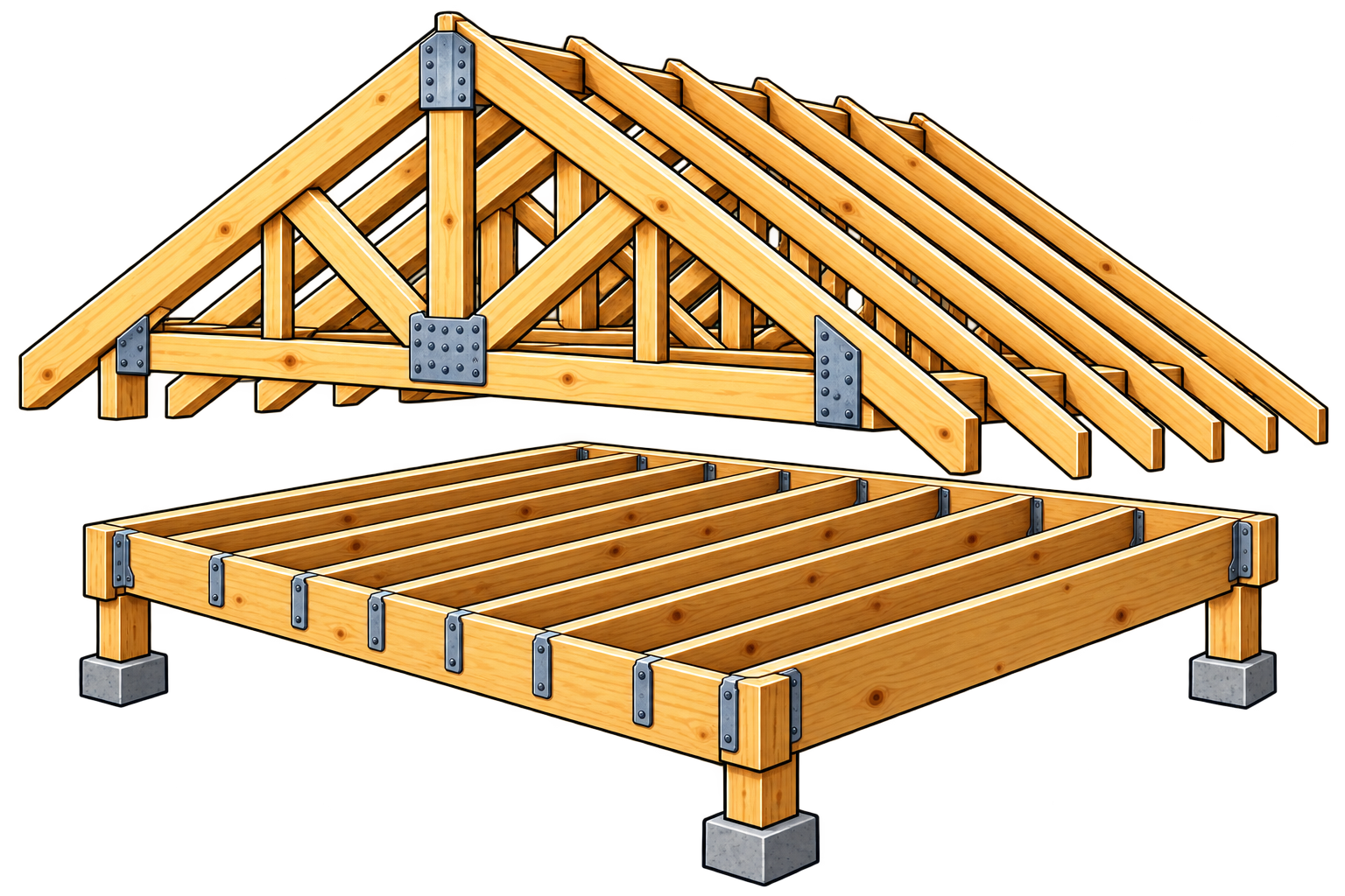 Roof and floor framing