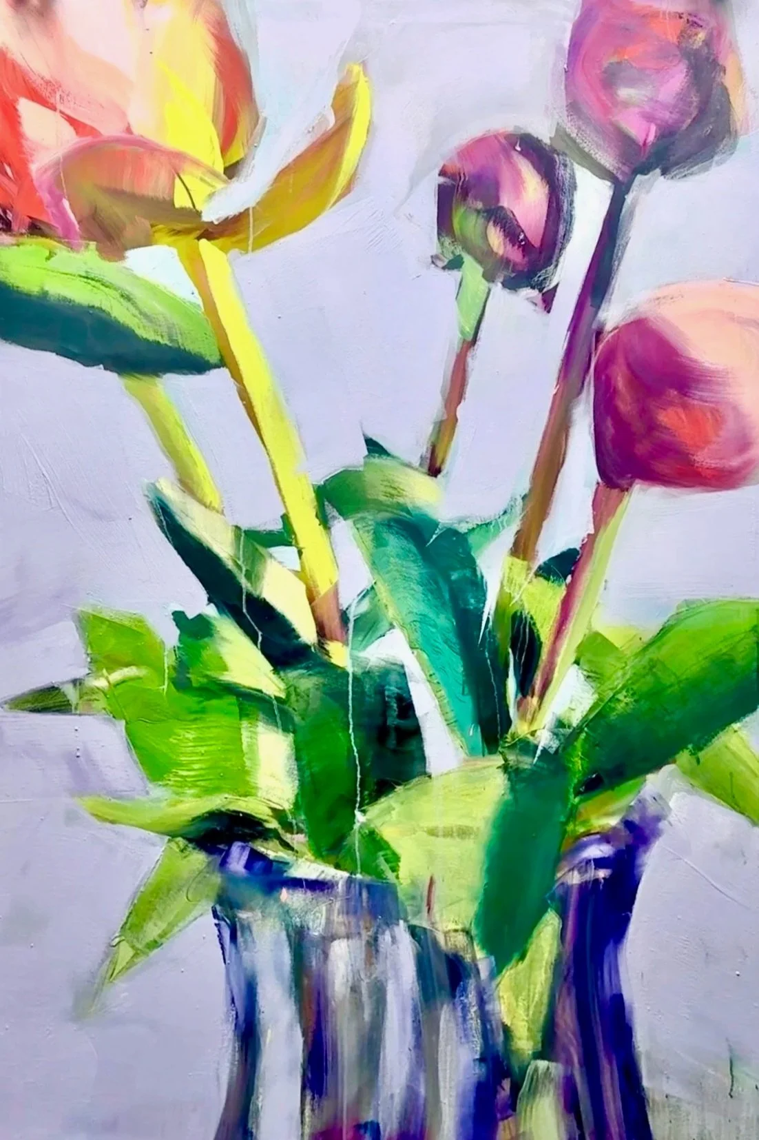Flowers No.5, oil on canvas, 60×30 in, 2026
