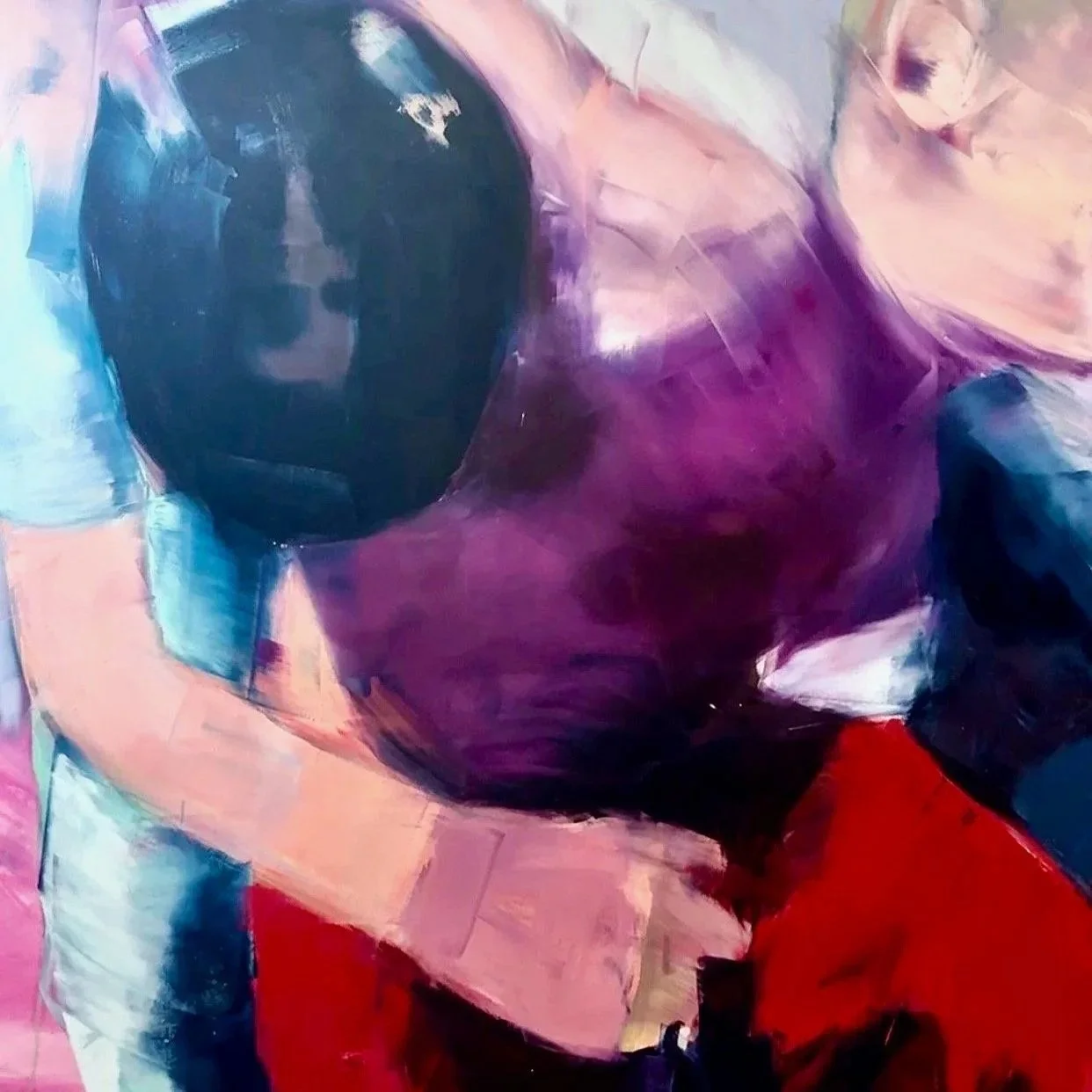 Wrestling Study No.3, oil on canvas, 60×60 in, 2026