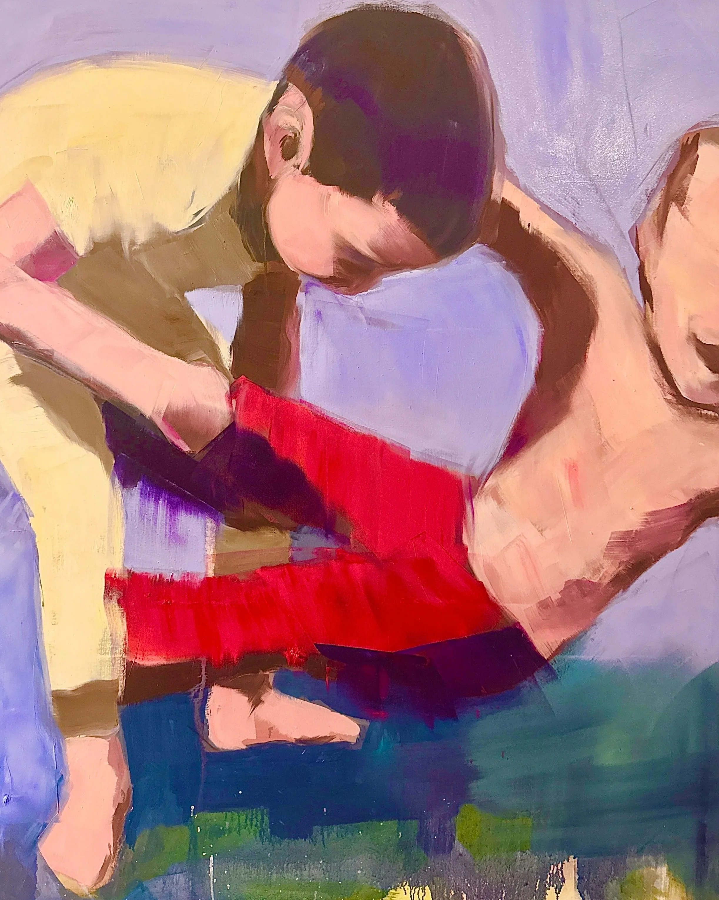 Wrestling Study No.4, oil on canvas, 60×40 in, 2026