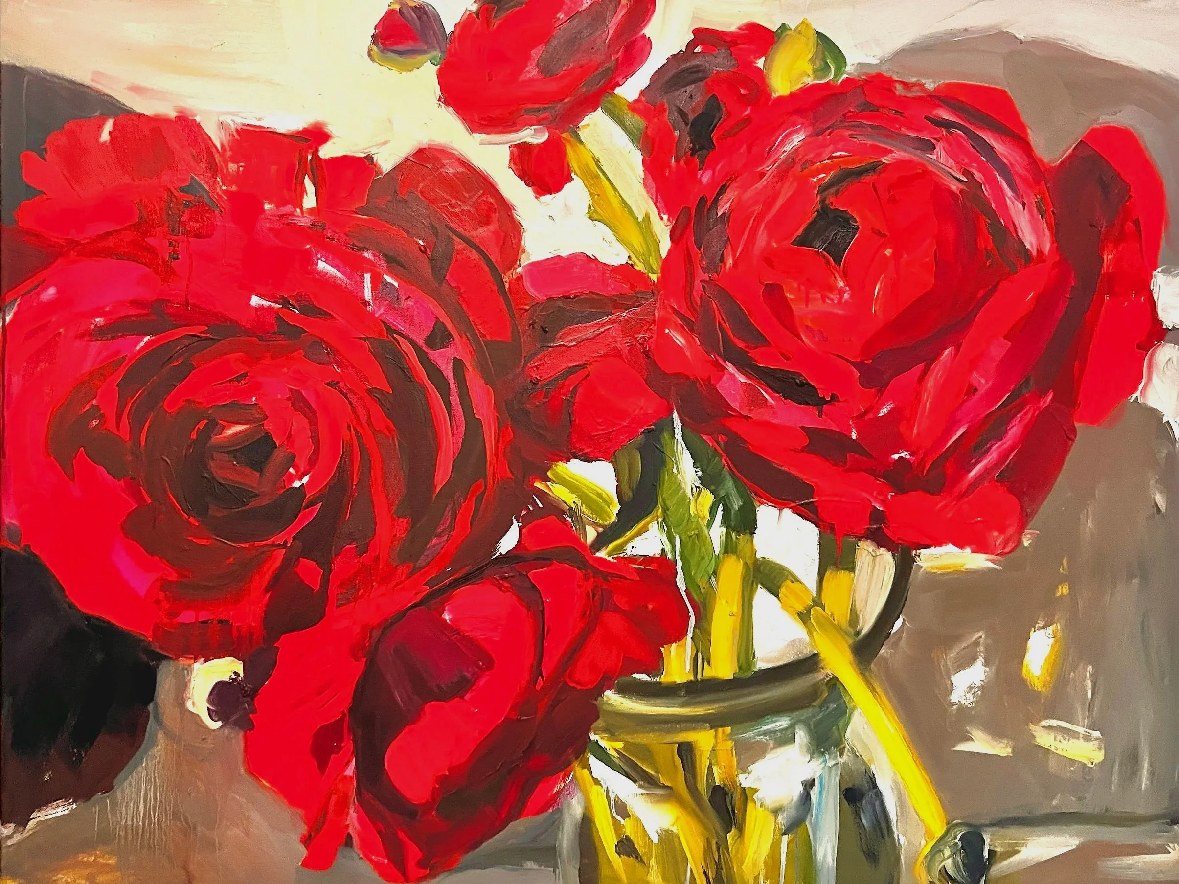 Flowers No.3, oil on canvas, 40×60 in, 2026
