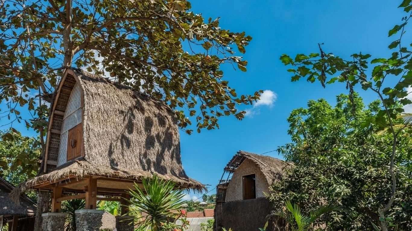 Traditional Sasak houses in Sade Village showcasing Lombok's local culture and architecture.