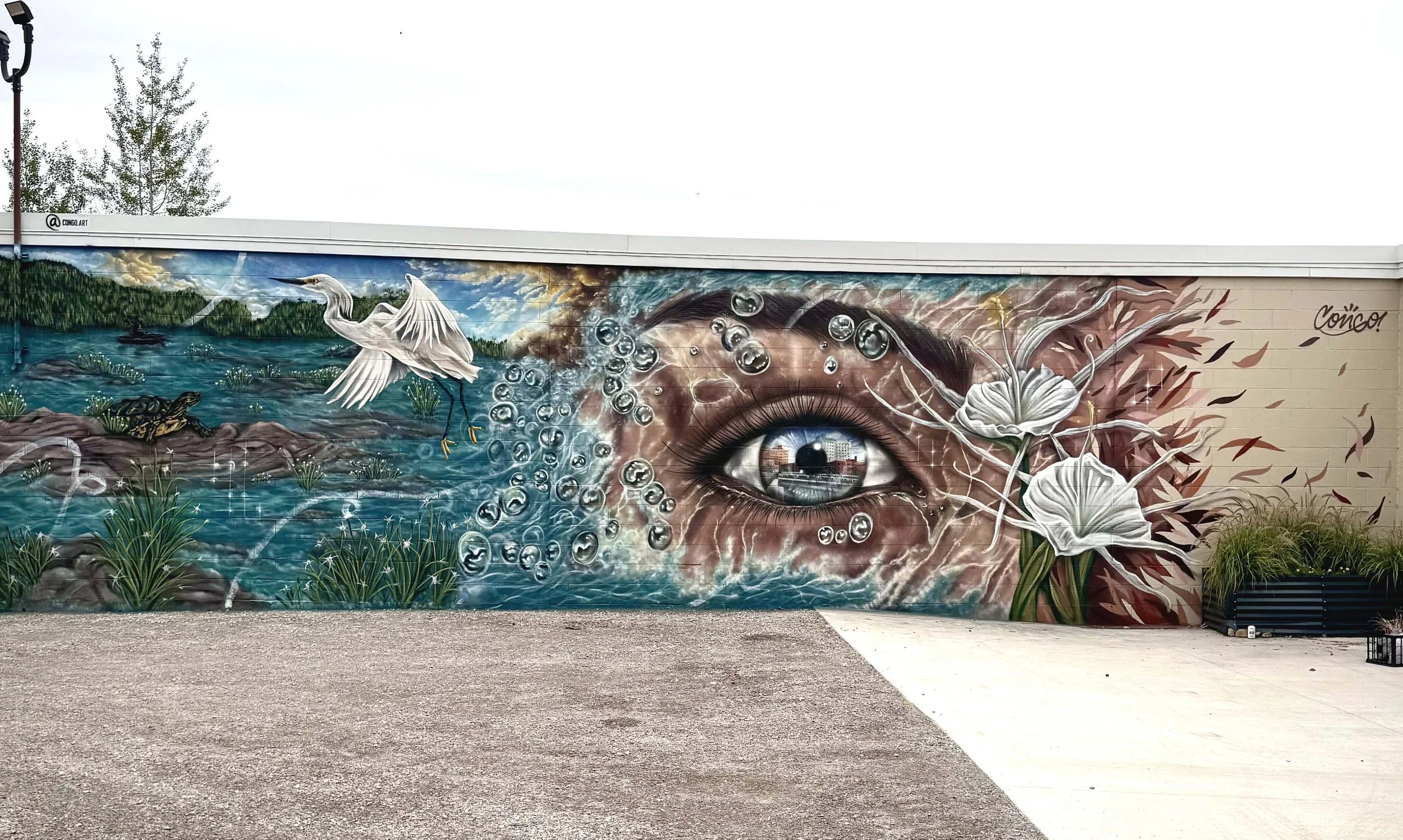 "Eye on the river" - Free city Mural Fest in Flint, Michigan (2024)