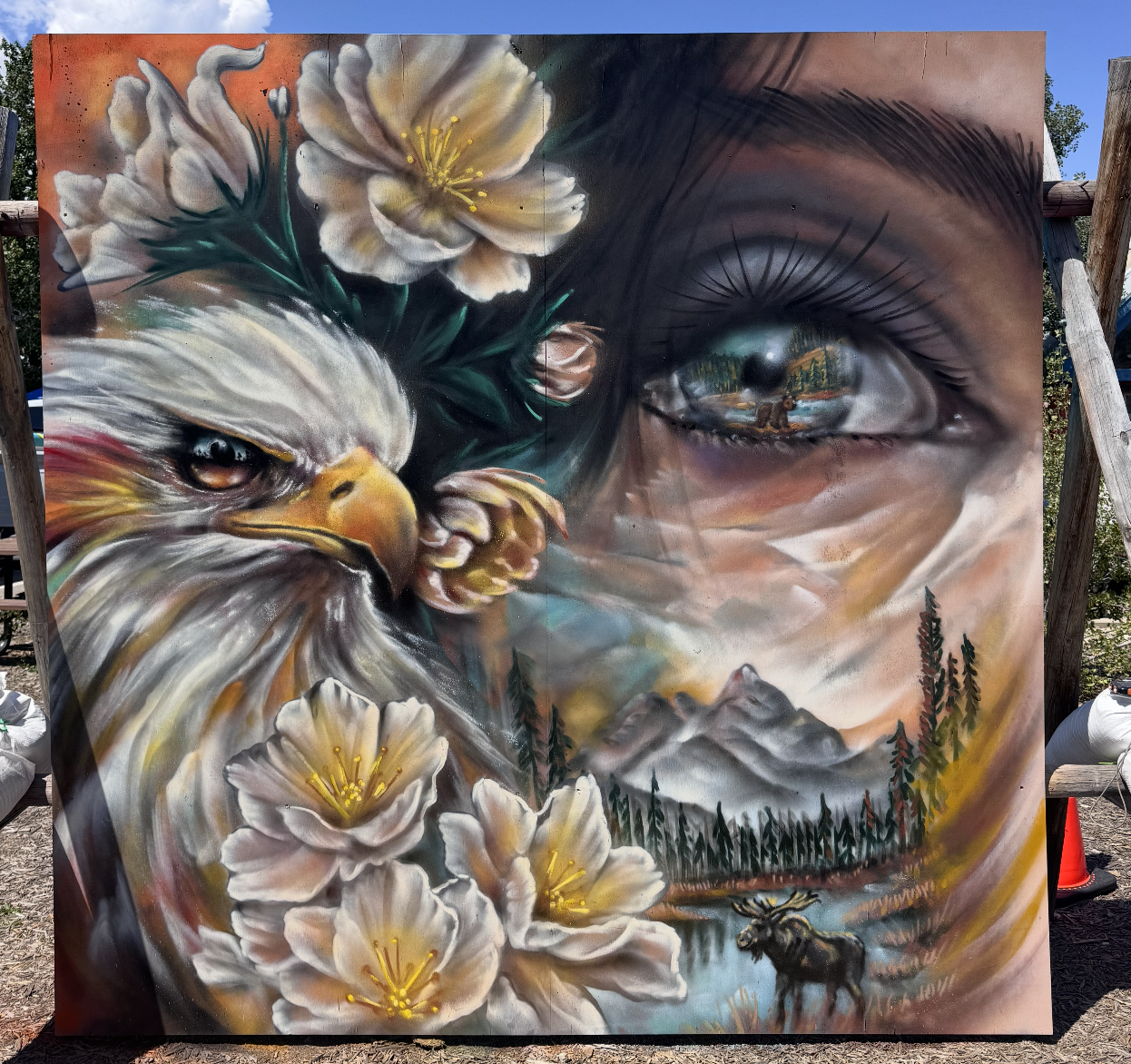 Wood panel - Fraser Mountain Mural Fest - Fraser, Colorado (2025)