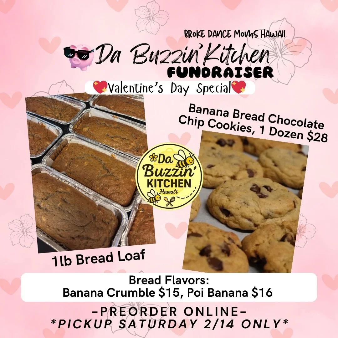 ❌CLOSED❌
💖Valentine&rsquo;s Day Fundraiser with @dabuzzinkitchen.hi! &mdash;100% of the proceeds will go to future scholarships! Fundraising link for preorders in bio. 🤩 &amp; always, mahalo for the continued love &amp; support!

💛$15 Banana Crumb