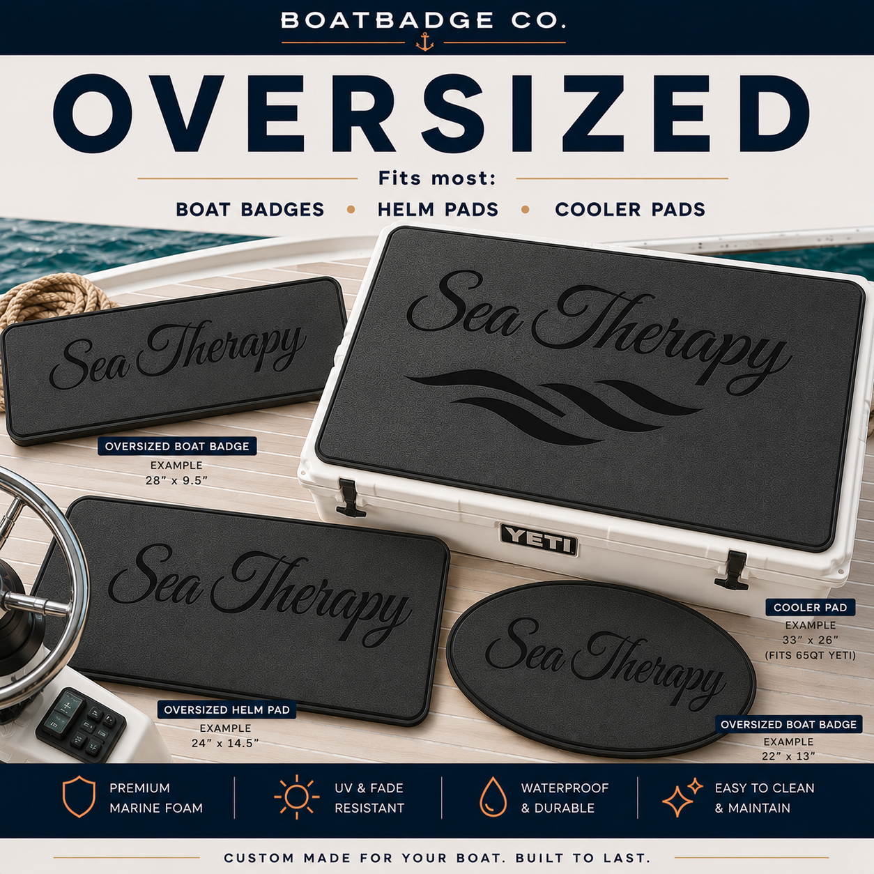 BoatBadge Co. — Custom Marine Foam Design (Oversize)