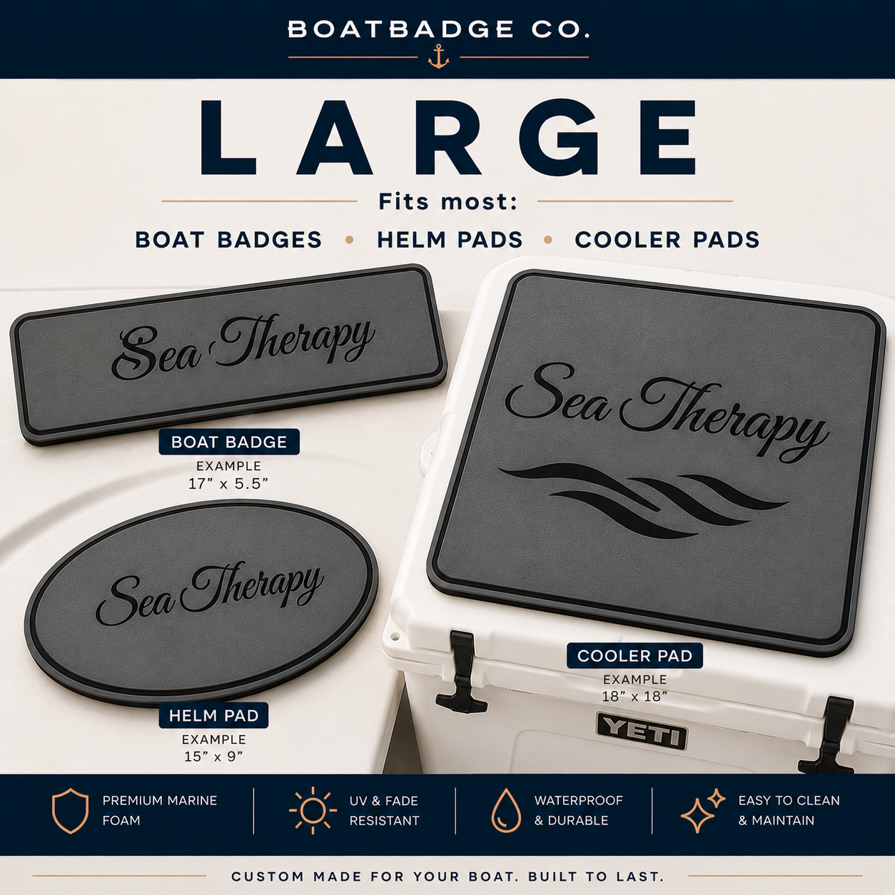 BoatBadge Co. — Custom Marine Foam Design (Large)