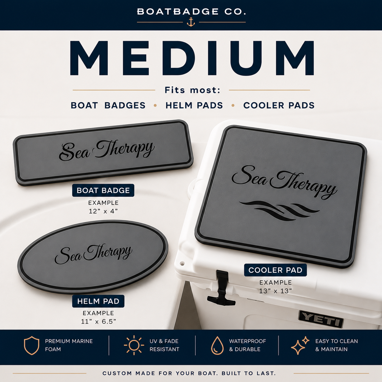 BoatBadge Co. — Custom Marine Foam Design (Medium)