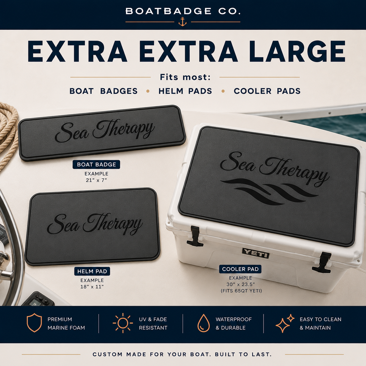 BoatBadge Co. — Custom Marine Foam Design (XL)